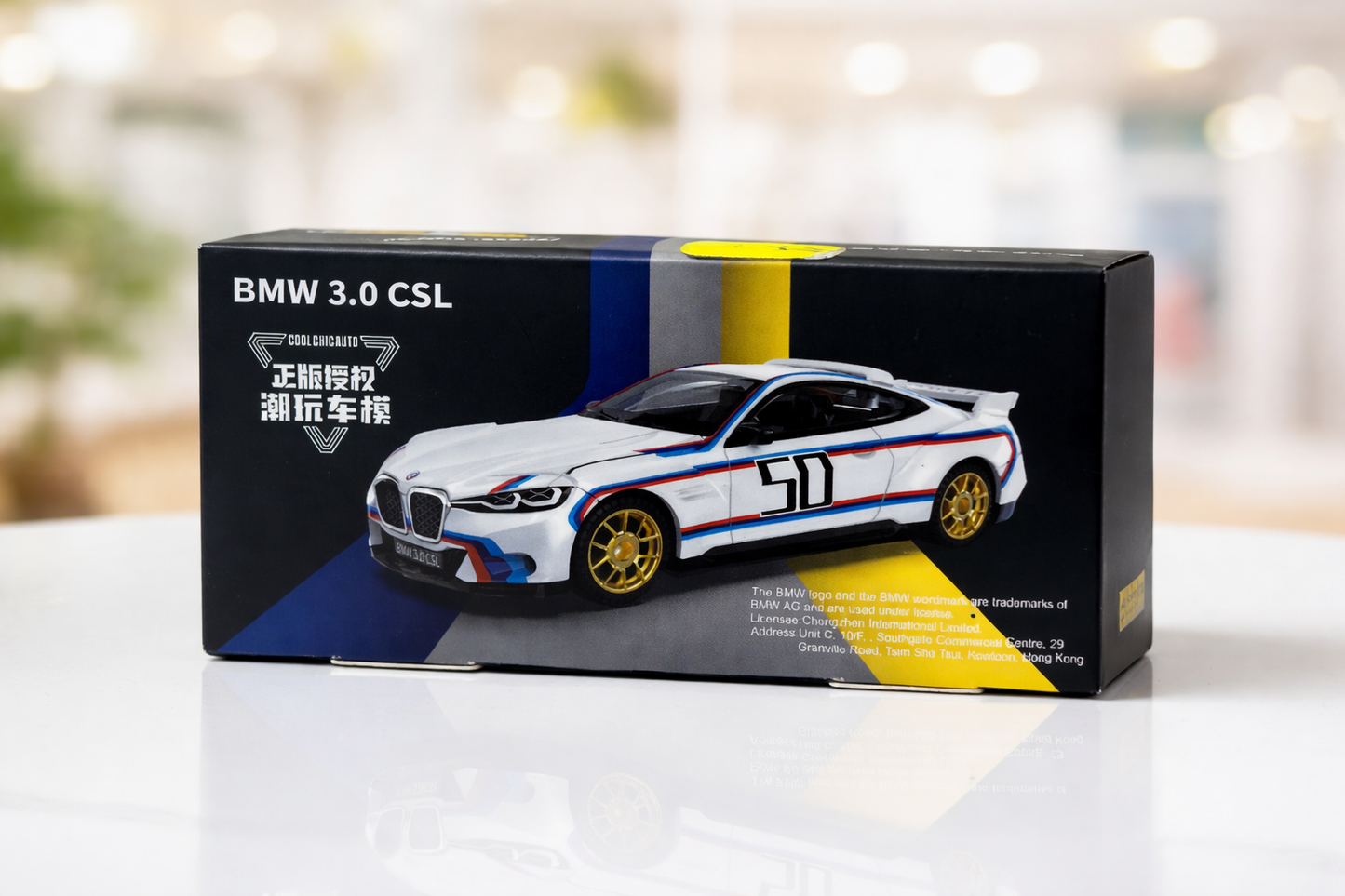 BMW 3.0 CSL Die-Cast Model Car – CCA Edition (White, No. 50)